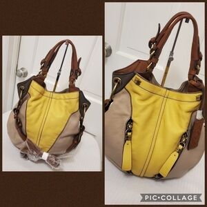 OrYany Victoria Dove Color Block Pebble Grain Leather Bag, Classic, Hobo